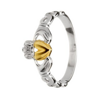 Lade das Bild in den Galerie-Viewer, Keltischer Claddagh Ring mit offenen keltischen Design Silber