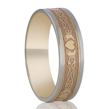 Lade das Bild in den Galerie-Viewer, Keltischer Ehering / Trauring Claddagh - keltische Knoten – 6,5 mm