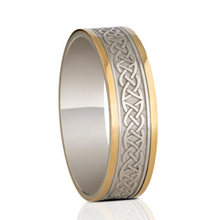Lade das Bild in den Galerie-Viewer, Keltischer Ehering / Trauring - keltische Knoten zweifarbig – 6,5 mm