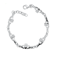 Lade das Bild in den Galerie-Viewer, Keltisches Armband Claddagh Silber 925 sechsgliedrig