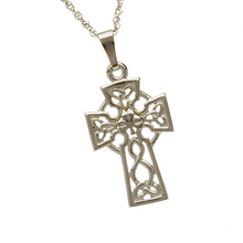 Lade das Bild in den Galerie-Viewer, Keltisches Kreuz Kleeblatt mit Kette 10 ct Gold (416).