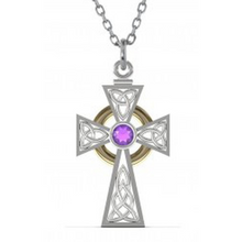 Lade das Bild in den Galerie-Viewer, Keltisches Kreuz Silber mit Achat oder Amethyst