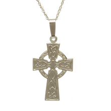 Lade das Bild in den Galerie-Viewer, Keltisches Kreuz mit Kleeblatt und Kette in 10 ct Gold (416).