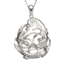 Lade das Bild in den Galerie-Viewer, Kette Silber 925 Vier Schwäne Children of LIR Kollektion oval