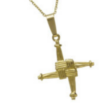 Lade das Bild in den Galerie-Viewer, Klassische irische Kette mit St. Brigid Anhänger in 10 Karat (416) Gold