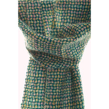 Lade das Bild in den Galerie-Viewer, Little squares handgewebter Schal Wolle Mohair