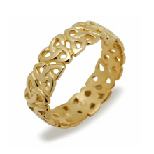 Lade das Bild in den Galerie-Viewer, Massiver keltischer Damenring Trinity Knot 10 Karat Gold 416