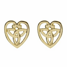 Lade das Bild in den Galerie-Viewer, Ohrringe Herz Trinity Knot 10 ct. Gold