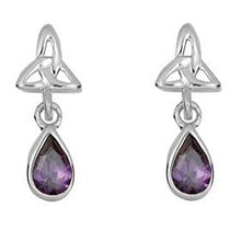 Lade das Bild in den Galerie-Viewer, Ohrringe hängende Tropfen mit Trinity Knot Silber 925