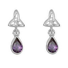Lade das Bild in den Galerie-Viewer, Ohrringe hängende Tropfen mit Trinity Knot Silber 925