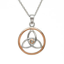 Lade das Bild in den Galerie-Viewer, Irische Kette aus Silber 925 mit Trinity Knot und Zirkon