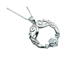 Lade das Bild in den Galerie-Viewer, Irische Kette mit Claddagh Anhänger Silber 925