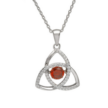 Lade das Bild in den Galerie-Viewer, Keltischer Anhänger Trinity knot Geburtsstein Januar Silber 925 mit funkelnden Zirkonen