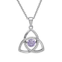 Lade das Bild in den Galerie-Viewer, Keltischer Anhänger Trinity knot Geburtsstein Juni aus Silber mit ALexandrit