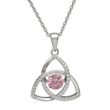 Lade das Bild in den Galerie-Viewer, Keltischer Anhänger Trinity knot Geburtsstein Oktober aus Silber mit Turmalin