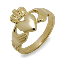 Lade das Bild in den Galerie-Viewer, Irischer Claddagh Ring Herren aus 10 Karat Gold oder Weißgold