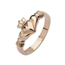 Lade das Bild in den Galerie-Viewer, Eleganter Keltischer Claddagh Ring Damen aus 10 Karat Rosegold