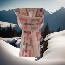 Lade das Bild in den Galerie-Viewer, Handgewebter Schal Light squares Leinen Baumwolle