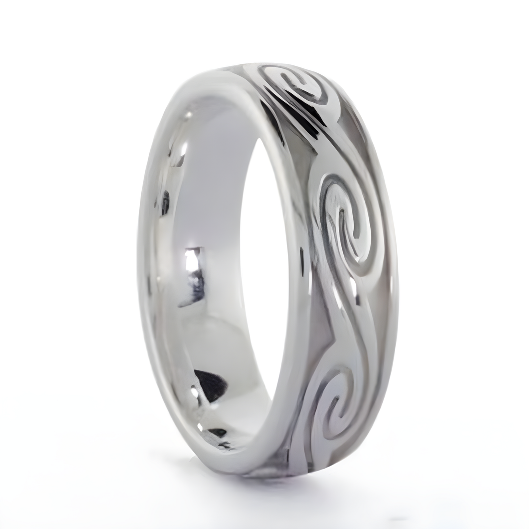 Herrenring keltische Wellen aus Silber 925. Massiver irischer Ring, hergsteellt und geprüft in Irland,