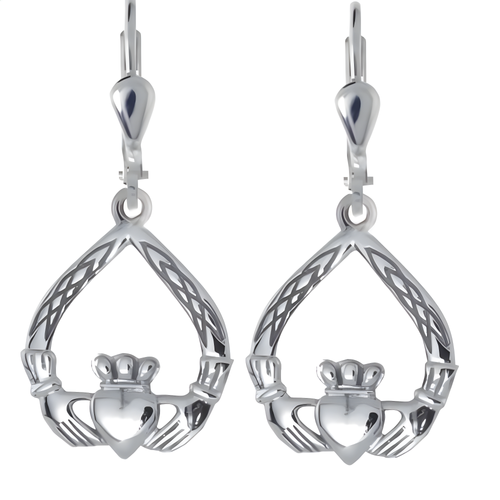 Claddagh Ohrringe aus Silber oder Gold. Umwerfende keltische Claddagh Ohrringe.