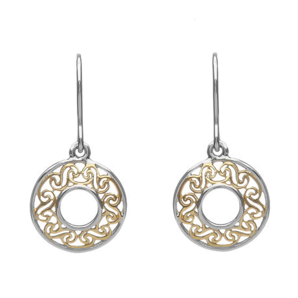 925 Silber Ohrringe Keltische Spirale vergoldet