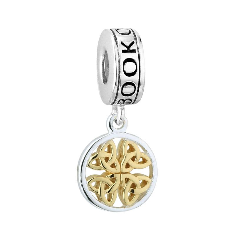 Celtic Bead Book of Kells vier Trinity Knot Silber vergoldet