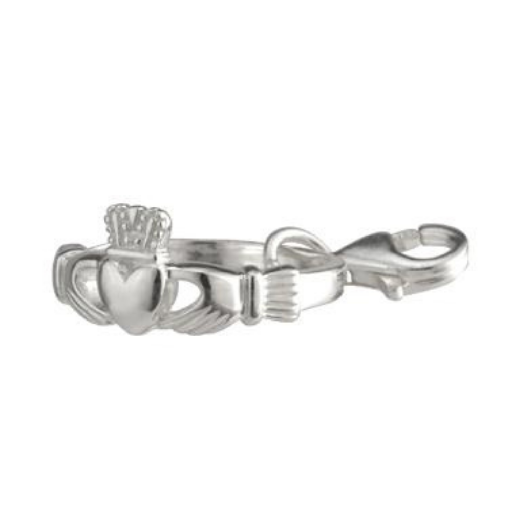 Celtic Bead Claddagh Ring Silber