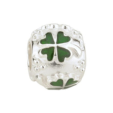 Lade das Bild in den Galerie-Viewer, Celtic Bead vierblättriges Kleeblatt Silber emalliert
