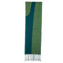 Lade das Bild in den Galerie-Viewer, Handgewebter Schal Emerald Smaragd Wolle
