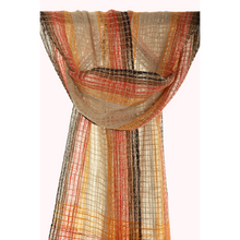 Lade das Bild in den Galerie-Viewer, Handgewebter Schal Striped Scarf Leinen Baumwolle

