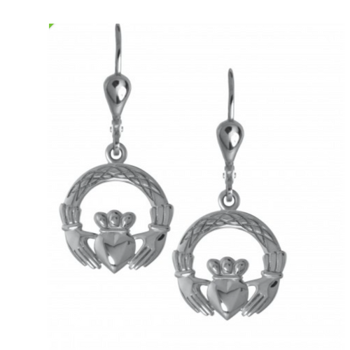 Irische / Keltische Claddagh Ohrringe Silber 925