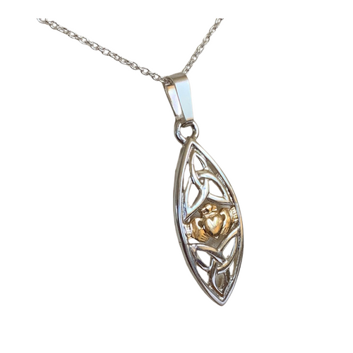 Irische Kette Claddagh aus Gold und Silber 925