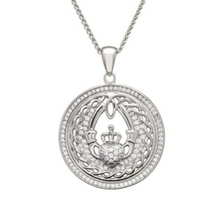 Lade das Bild in den Galerie-Viewer, Irische Kette Silber 925 Claddagh und Keltischer Knoten
