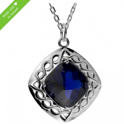 Irische Kette Silber 925 gewobener Quarzanhänger