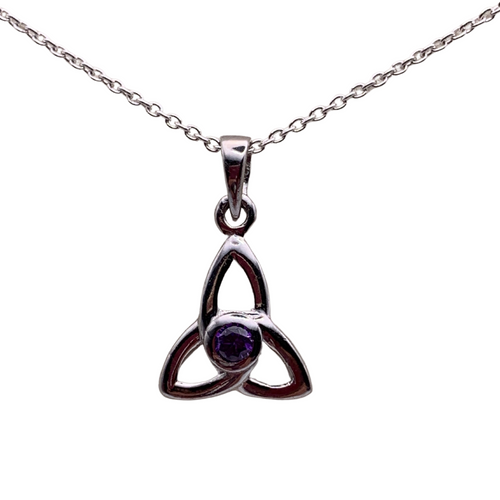 Irische Kette Silber 925 mit Anhänger Trinity Knot