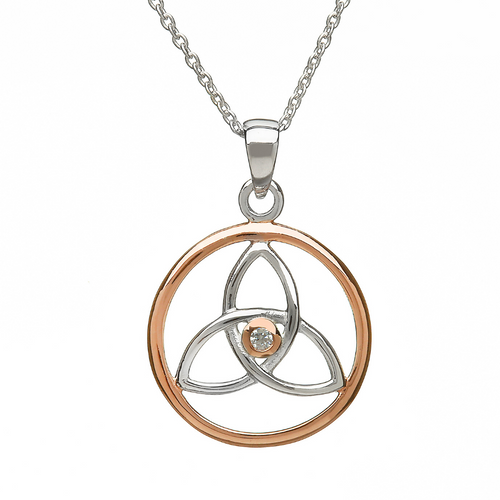 Irische Kette aus Silber 925 mit Trinity Knot und Zirkon