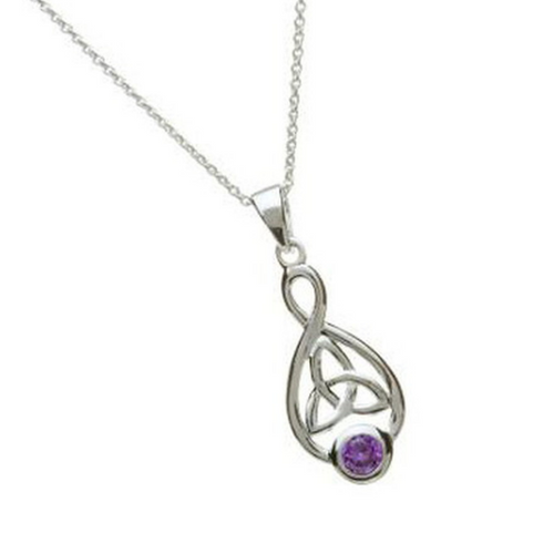 Irische Kette mit Anhänger Silber 925 Oval Trinity Knot
