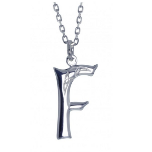 Irische Kette mit Initialien Anhänger Buchstabe F