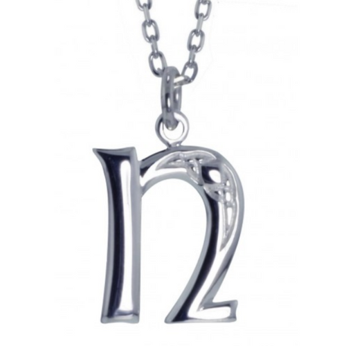 Irische Kette mit Initialien Anhänger Buchstabe N