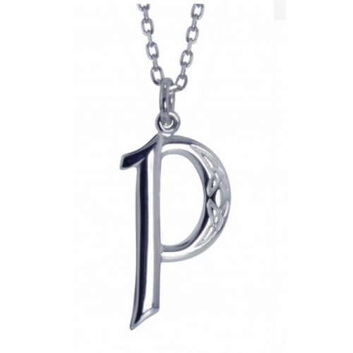 Irische Kette mit Initialien Anhänger Buchstabe P