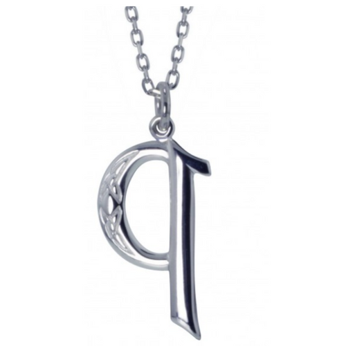 Irische Kette mit Initialien Anhänger Buchstabe Q