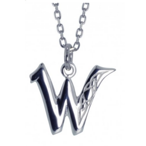 Irische Kette mit Initialien Anhänger Buchstabe W