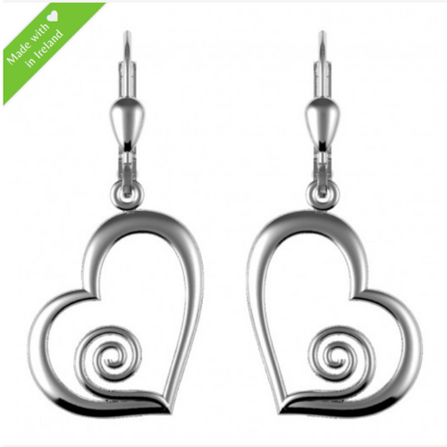 Irische Ohrringe Spirale und Herz