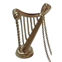 Lade das Bild in den Galerie-Viewer, Irische / keltische Kette mit massivem 3D Anhänger Harfe
