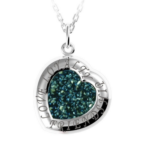 Irischer Anhänger Drusy Herz aus Silber