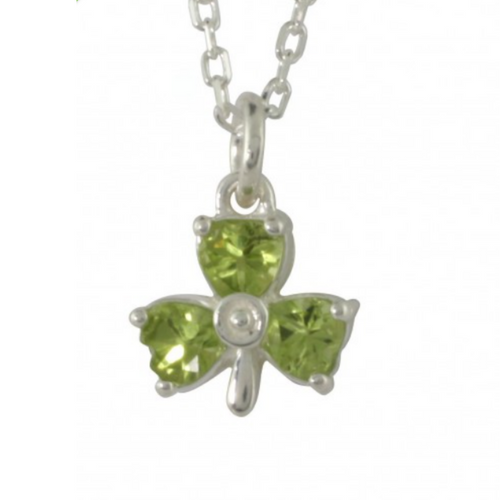Irischer Anhänger Kleeblatt mit Peridot Silber 925