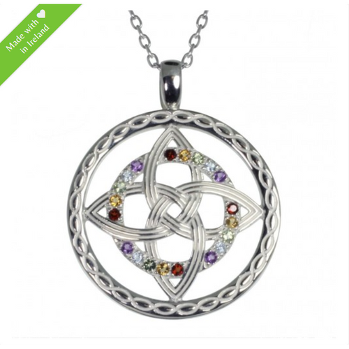 Irischer Anhänger Trinity Knot Regenbogen