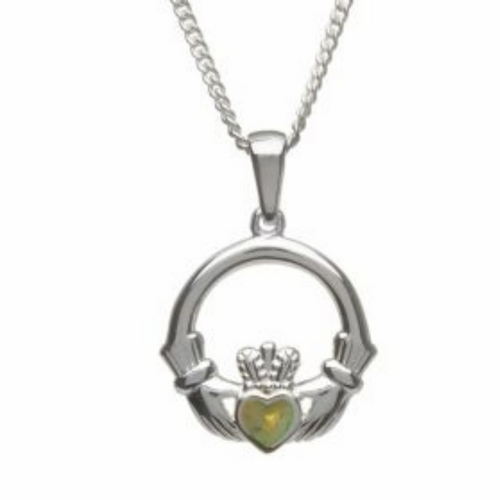 Irischer Claddagh Anhänger mit Marmor