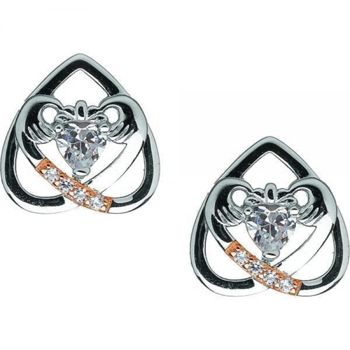 Irischer Claddagh Ohrringe Silber 925