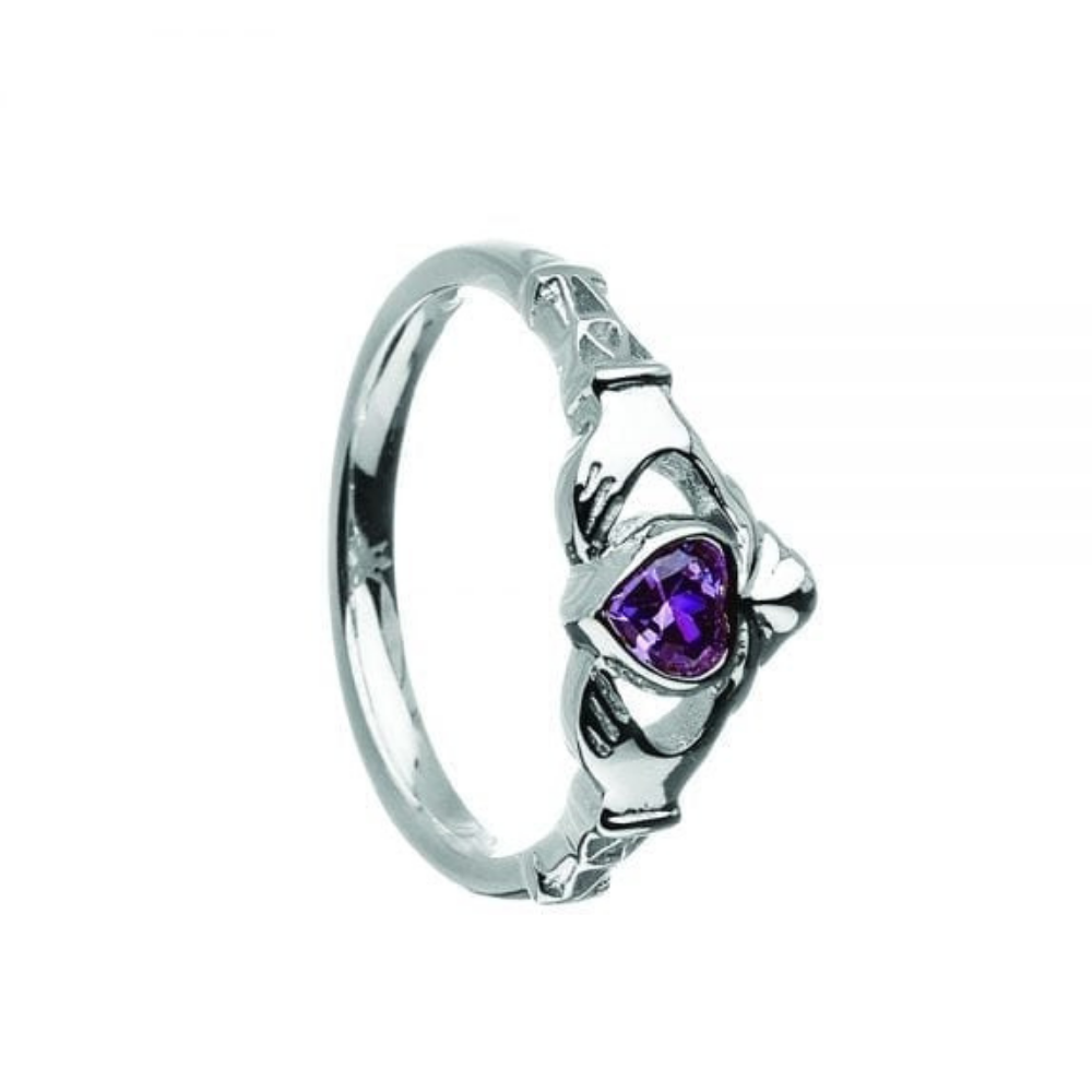 Amethyst claddagh ring discount